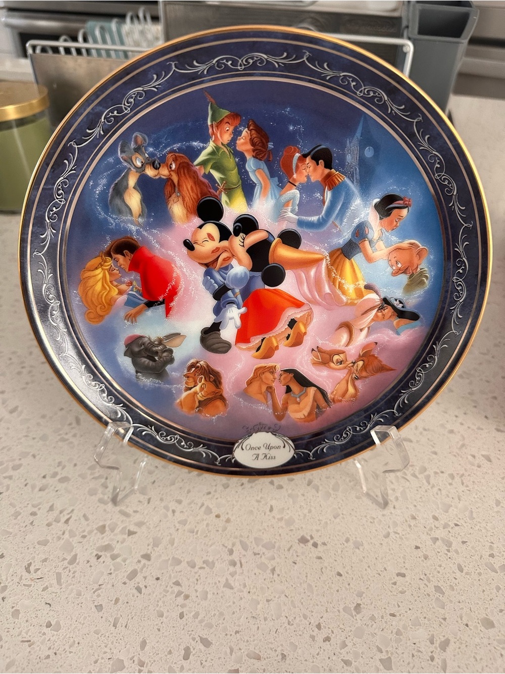 Disney 'Once Upon A Kiss' Collector Plate – Mickey & Classic Princesses